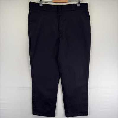 古着 ディッキーズ Dickies パンツ 874 ストレート センタープレス ジッパーフライ ジーンズ ジーパン W38 L30 ブラック系 メンズ
