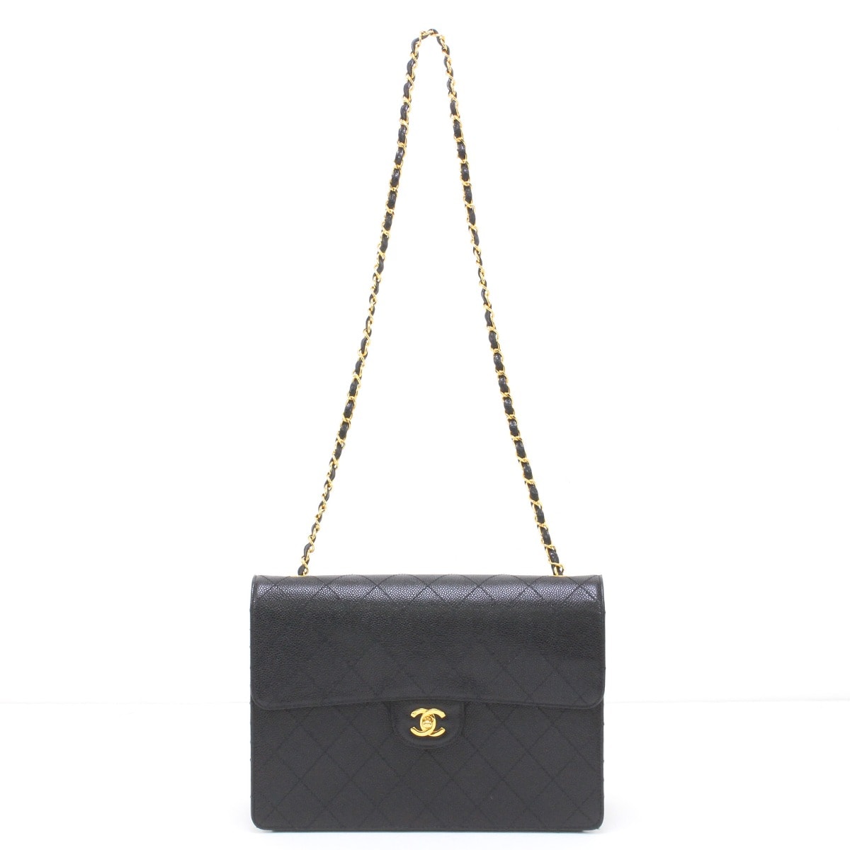 $$ CHANEL シャネル キャビアスキンステッチ ショルダーバッグ