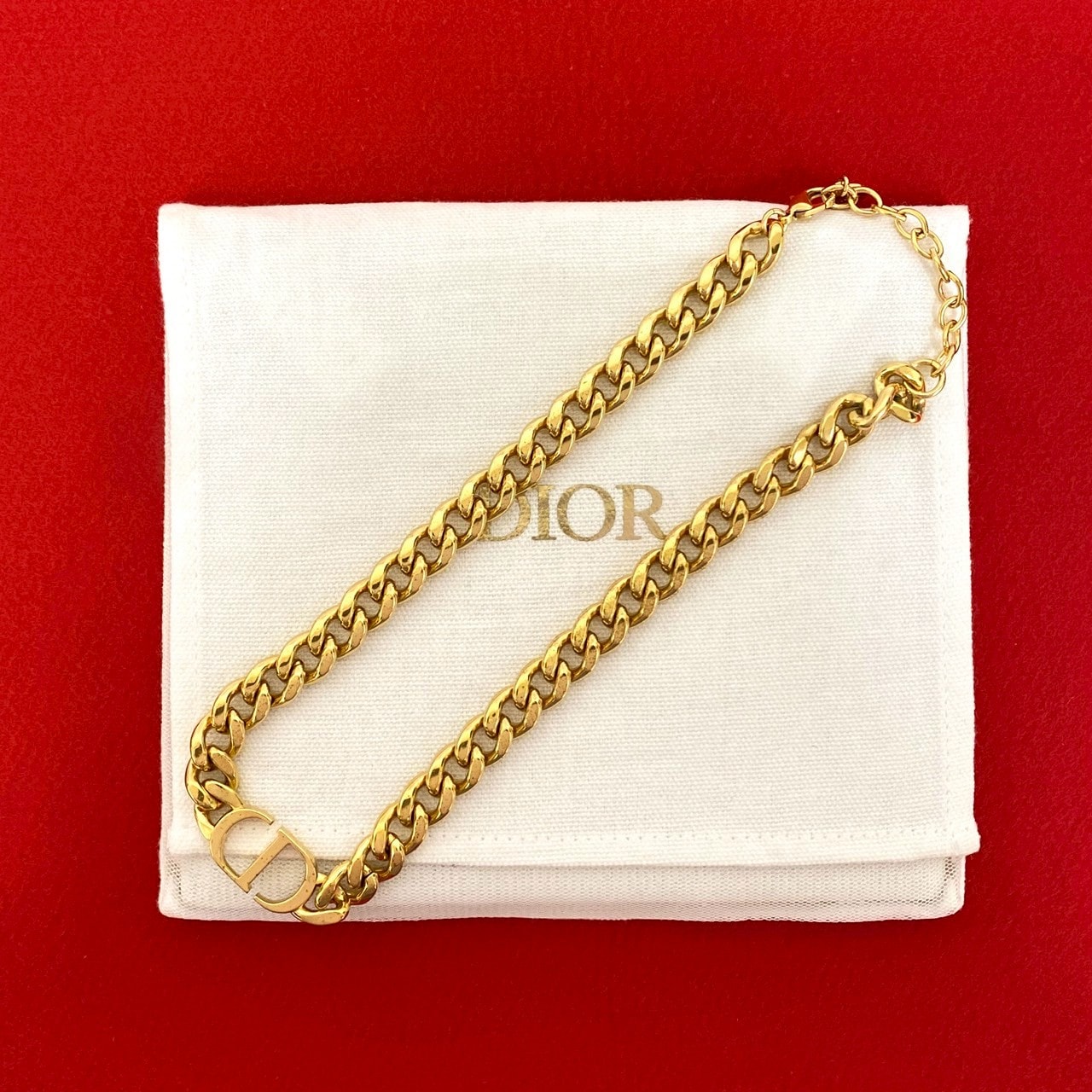 Christian Dior ディオール CD ロゴ GP ネックレス ゴールド
 95137