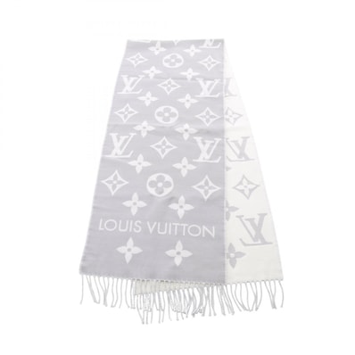 ルイ・ヴィトン LOUIS VUITTON LV エセンシャル グリクレール マフラー 衣料品 ウール レディース パープル系 / ホワイト系 M77727 【中古】