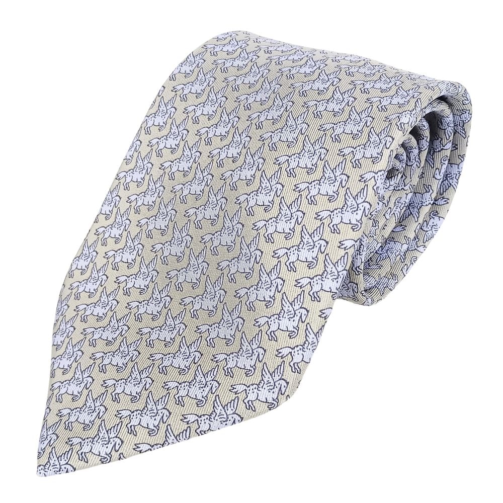 HERMES エルメス ペガサス柄 シルク ネクタイ 53509