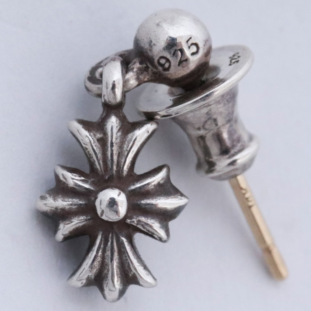 Chrome Hearts Tiny E CH Plus Drop Earrings "Silver"