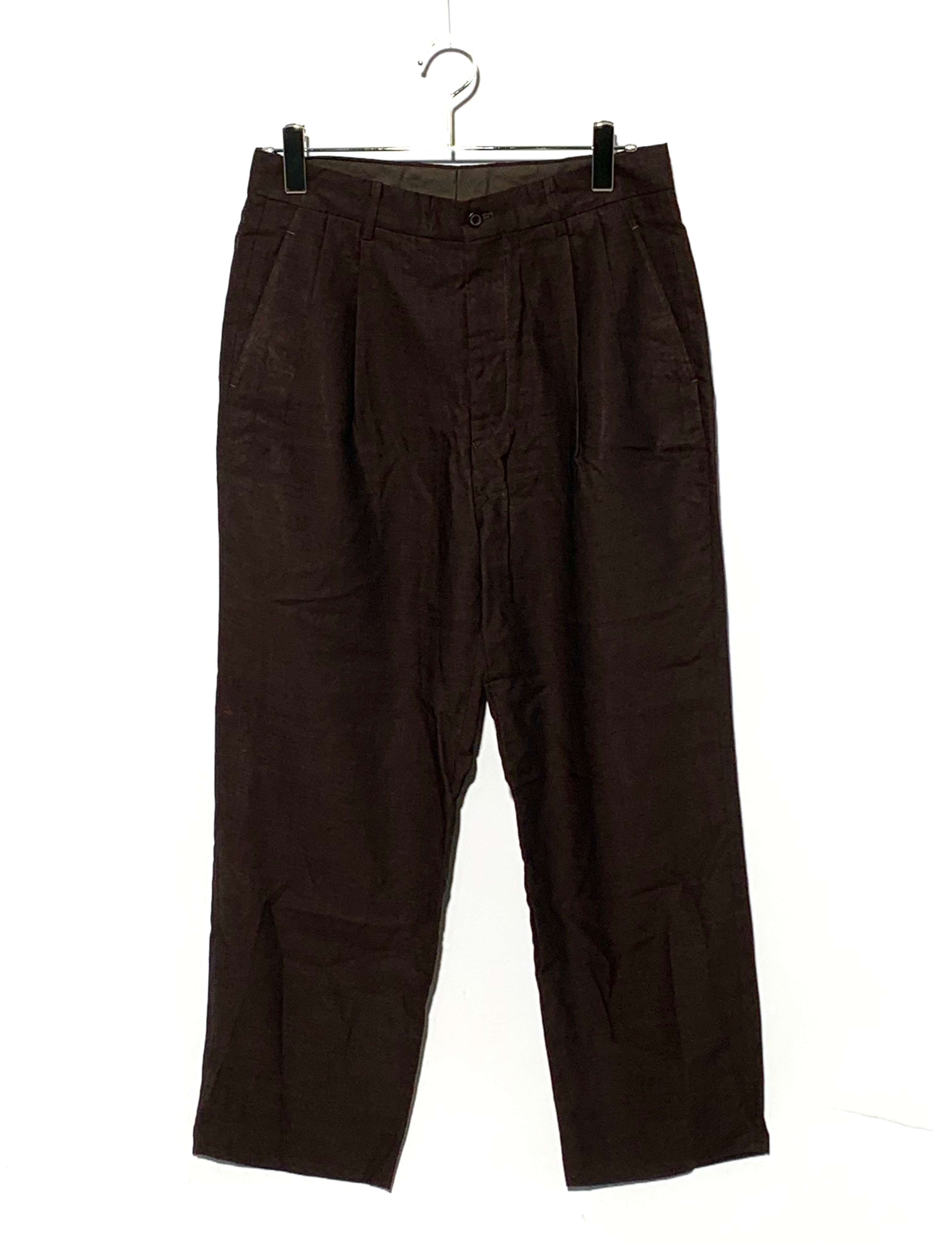 ISSEY MIYAKE MEN WOOL TAPERED PANTS Brown
