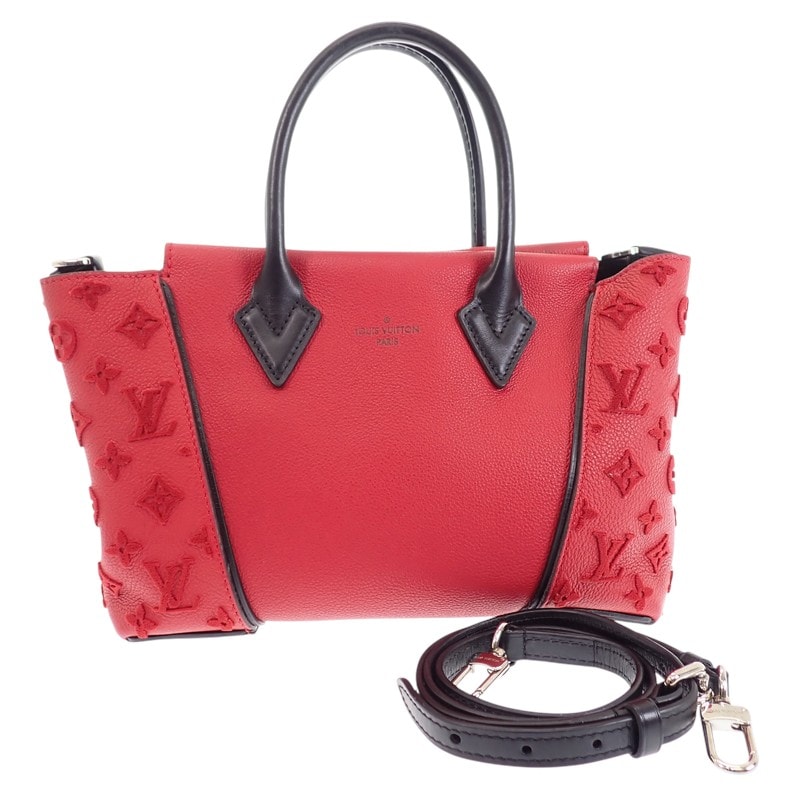 ルイヴィトン LOUIS VUITTON ヴェルール トートW BB M94629 2WAYバッグ モノグラムヴェルール スリーズ レッド ブラック シルバー金具 レディース【中古】【Bランク】