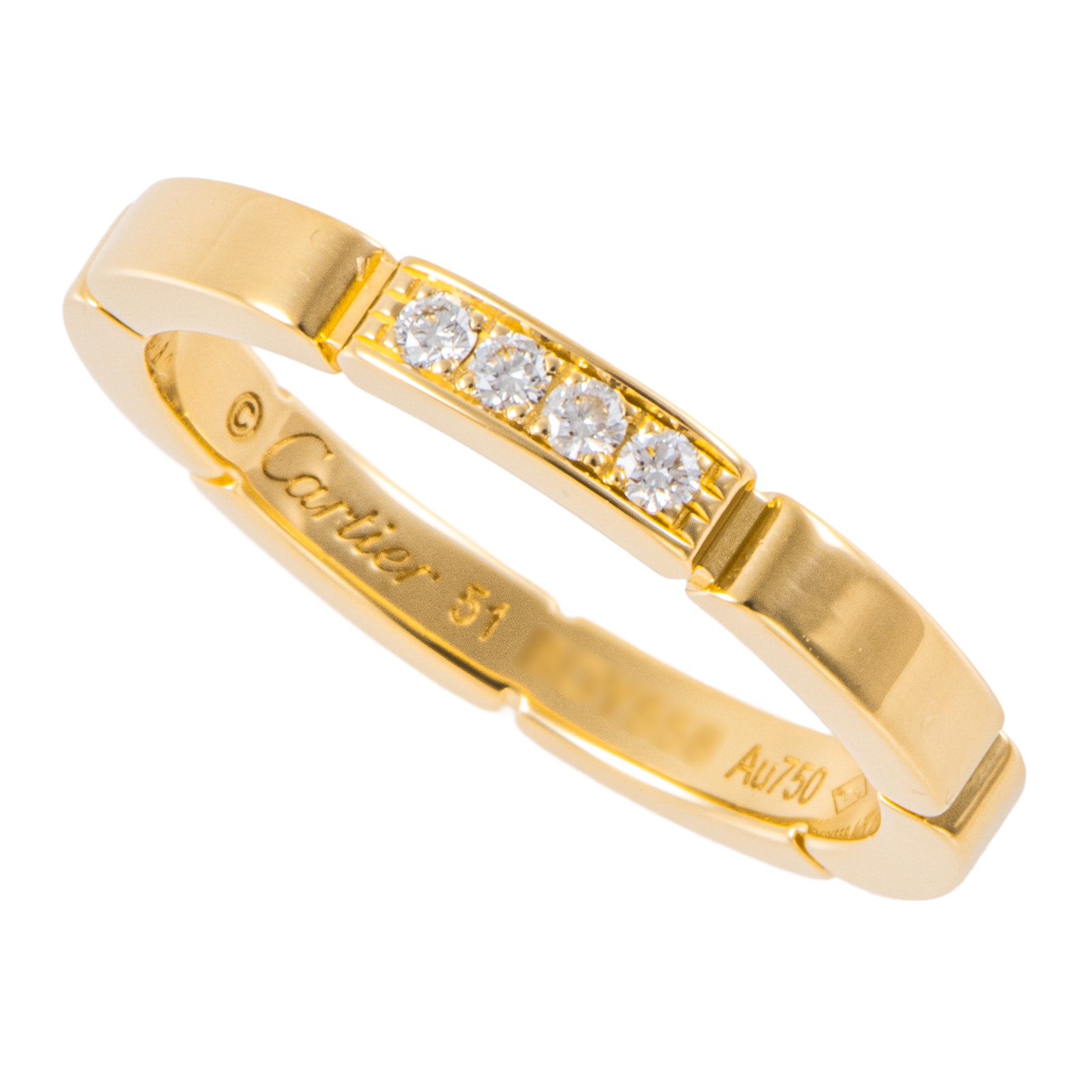 Cartier カルティエ マイヨン パンテール ウェディング リング CRB4080351 指輪 11号 K18YG ダイヤモンド ゴールド【中古】