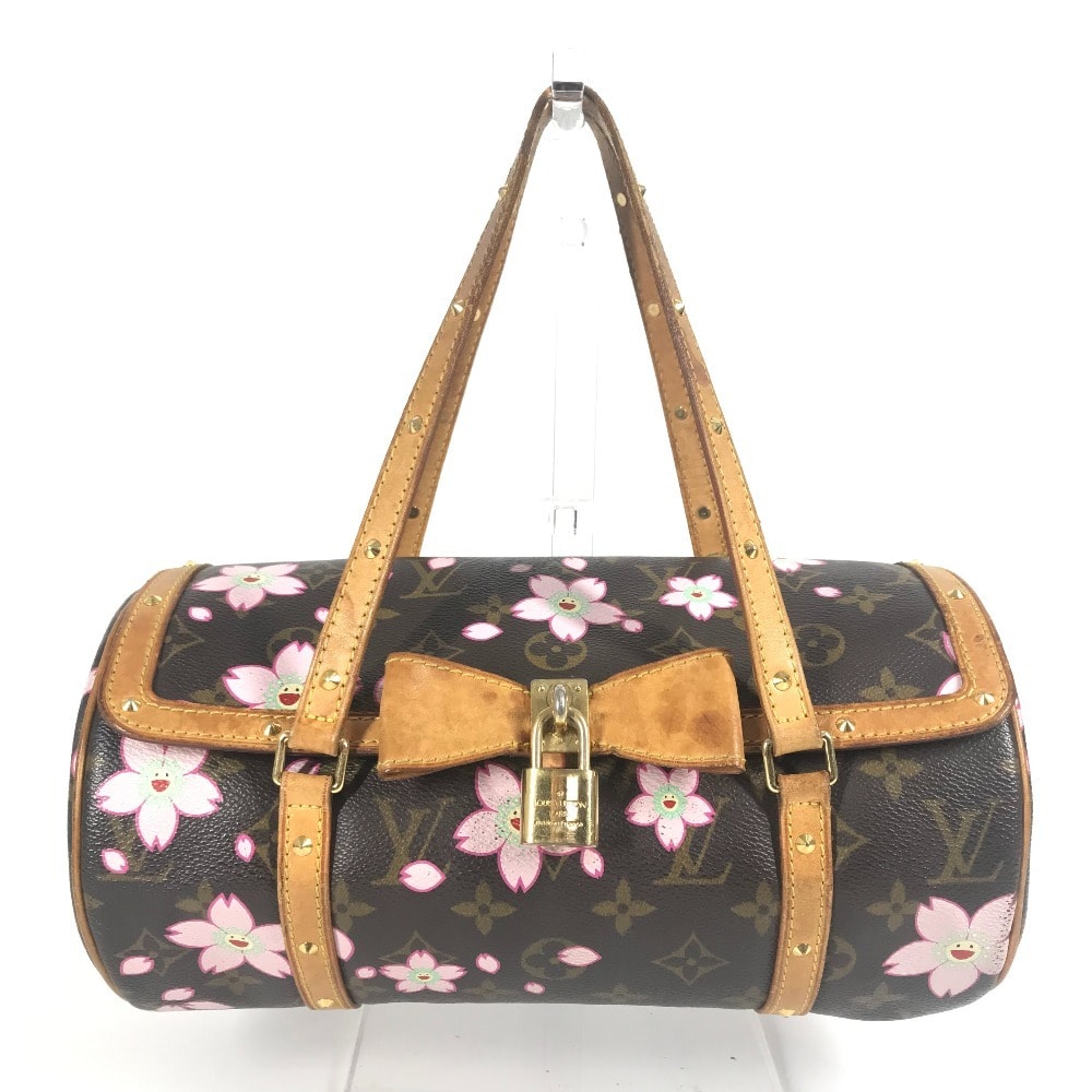 ルイヴィトン LOUIS VUITTON パピヨン M92009 モノグラムチェリーブロッサム  村上隆 トートバッグ カバン ショルダーバッグ ハンドバッグ モノグラムキャンバス ブラウン