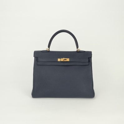 エルメス HERMES ケリー35 ケリー 35 バッグ トートバッグ ショルダーバッグ トゴ ブルーニュイ Bleu Nuit ネイビー Navy 紺 ゴールド金具 ハンドバッグ KELLY 2way V字金具 新型金具 内縫い