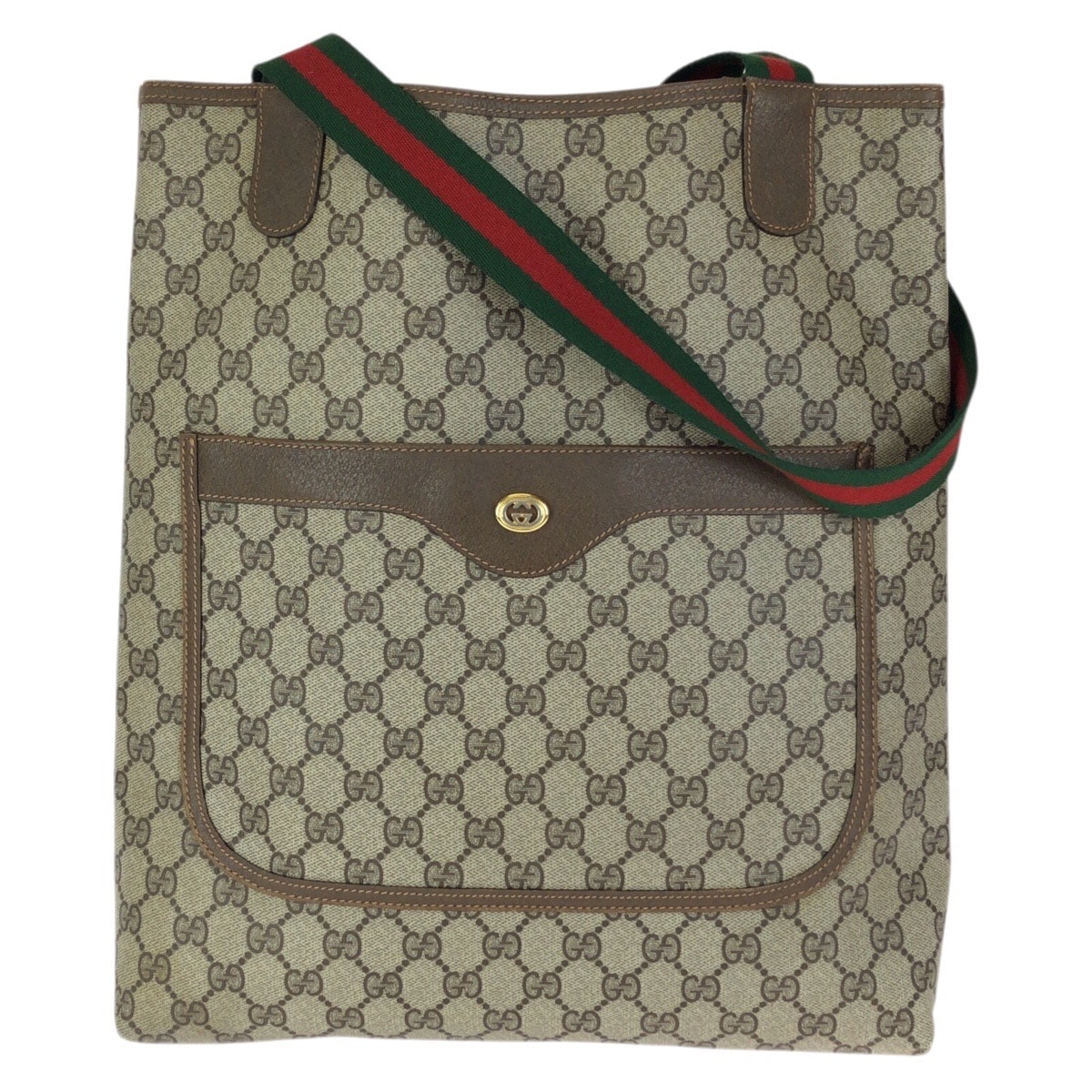美品 GUCCI グッチ オールドグッチ シェリーライン ベージュ ブラウン GGスプリームキャンバス レザー/ トートバッグ ショルダーバッグ 601707 【中古】