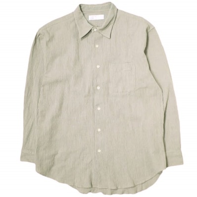 International Gallery BEAMS インターナショナルギャラリービームス 23SS 日本製 ヨーリューコットン レギュラーカラーシャツ 23-11-0069-262 L ライトグレー IG 長袖 楊柳 トップス g21256