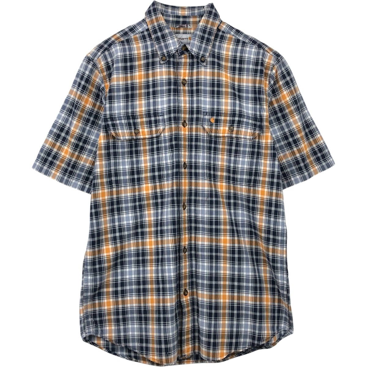 古着 カーハート Carhartt RELAXED FIT チェック柄 半袖 ワークシャツ メンズM相当/eaa655237