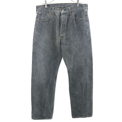 Levi's リーバイス 2001年 米国製 501 後染め ストレートデニムパンツ W34 グレー ジーパン ボタンフライ