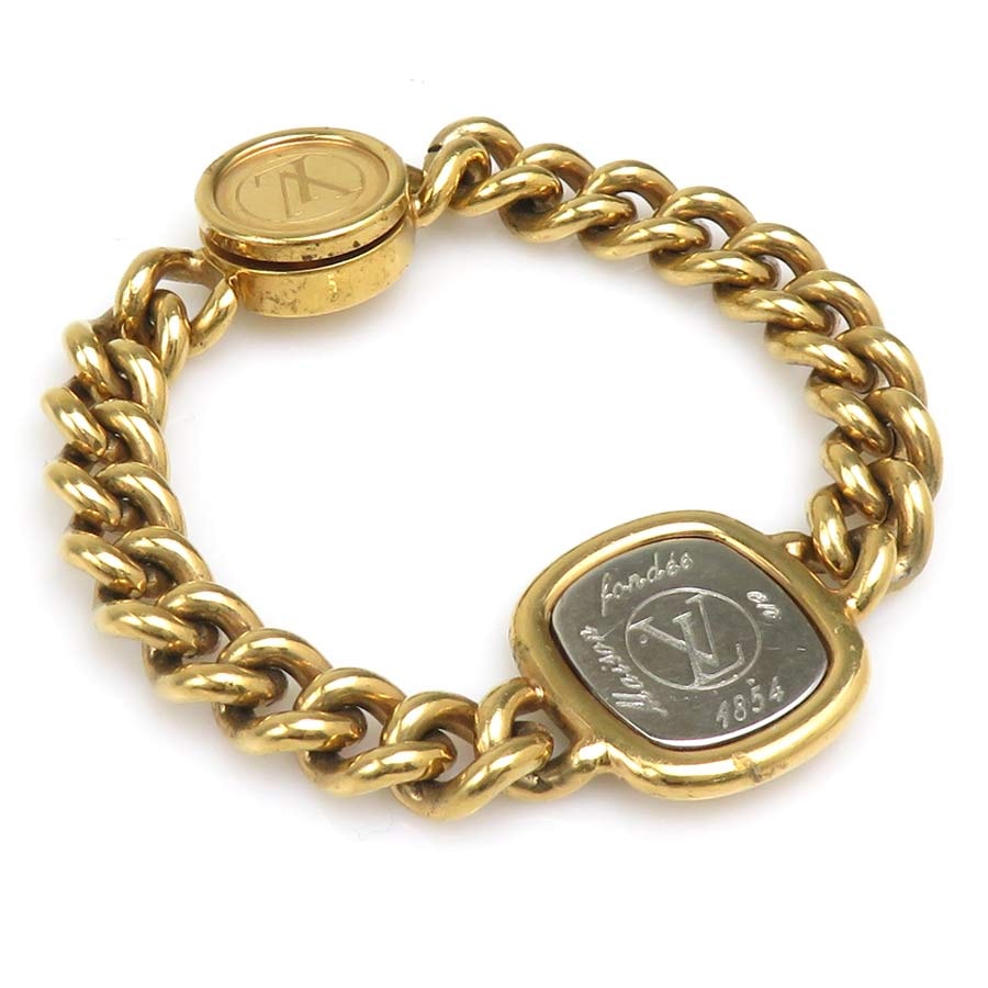 ルイ ヴィトン LOUIS VUITTON ブレスレット ブラスレ ID LV メタル ゴールド/シルバー レディース M61092【中古】 h32081a