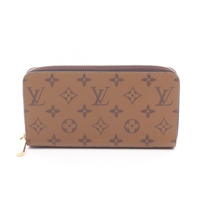 ルイ・ヴィトン LOUIS VUITTON ジッピーウォレット ラウンド長財布 財布 PVCコーティングキャンバス モノグラム・リバース レディース ブラウン系 M82444 【中古】