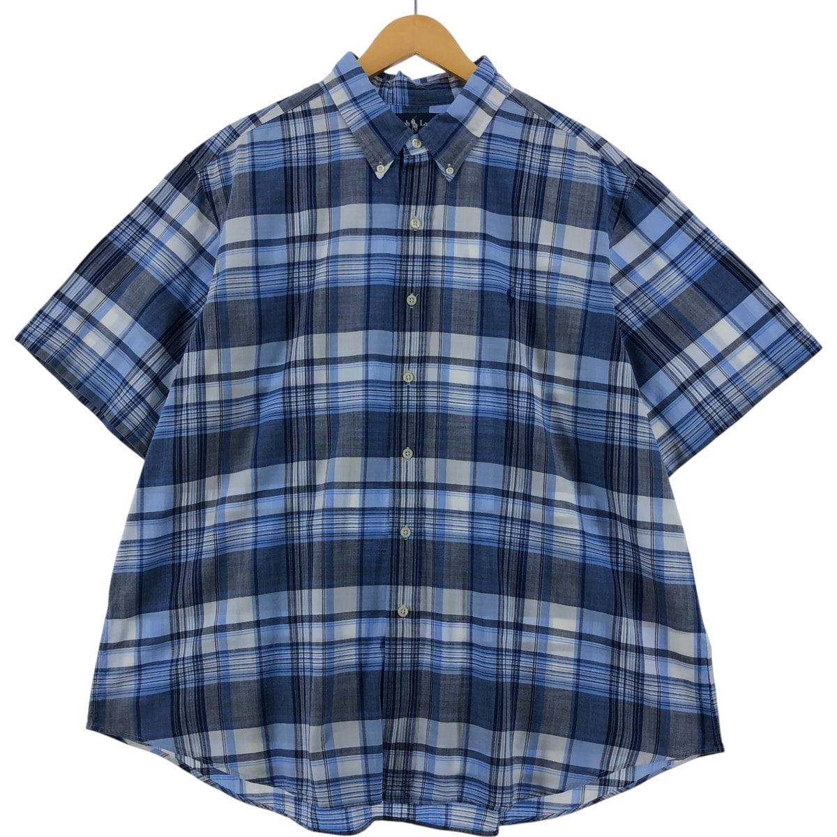 古着 ラルフローレン Ralph Lauren CLASSIC FIT クラシックフィット 半袖 ボタンダウン チェックシャツ メンズXXL相当/eaa533582
