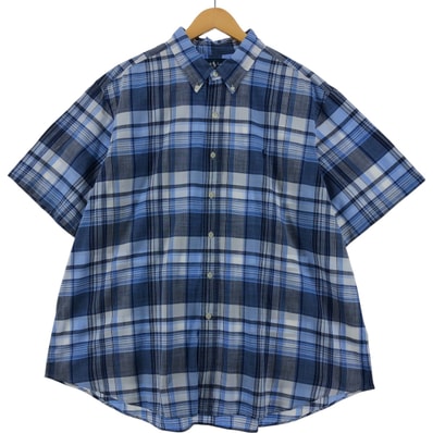 古着 ラルフローレン Ralph Lauren CLASSIC FIT クラシックフィット 半袖 ボタンダウン チェックシャツ メンズXXL相当/eaa533582