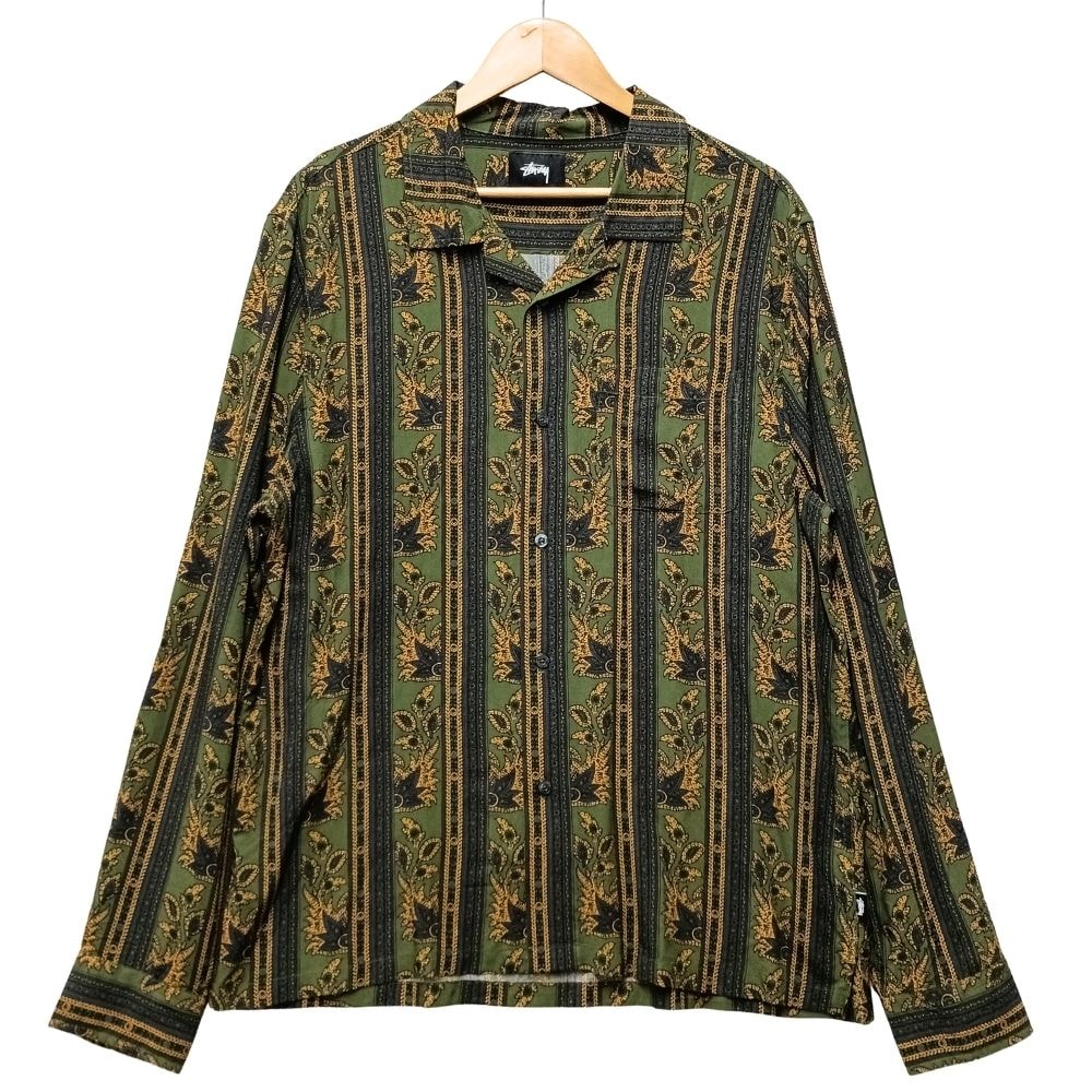 STUSSY ステューシー 総柄 オープンカラーシャツ 長袖シャツ 56648