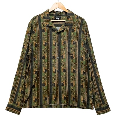 STUSSY ステューシー 総柄 オープンカラーシャツ 長袖シャツ 56648