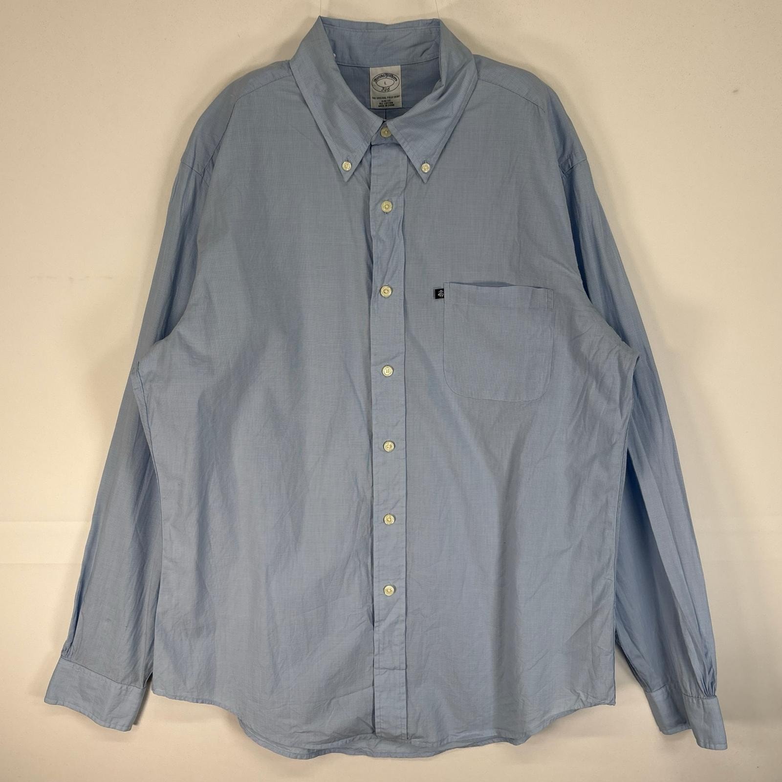 古着 ブルックスブラザーズ Brooks Brothers 長袖シャツ 千鳥格子 胸ポケ 346 L  水色 チェック メンズ