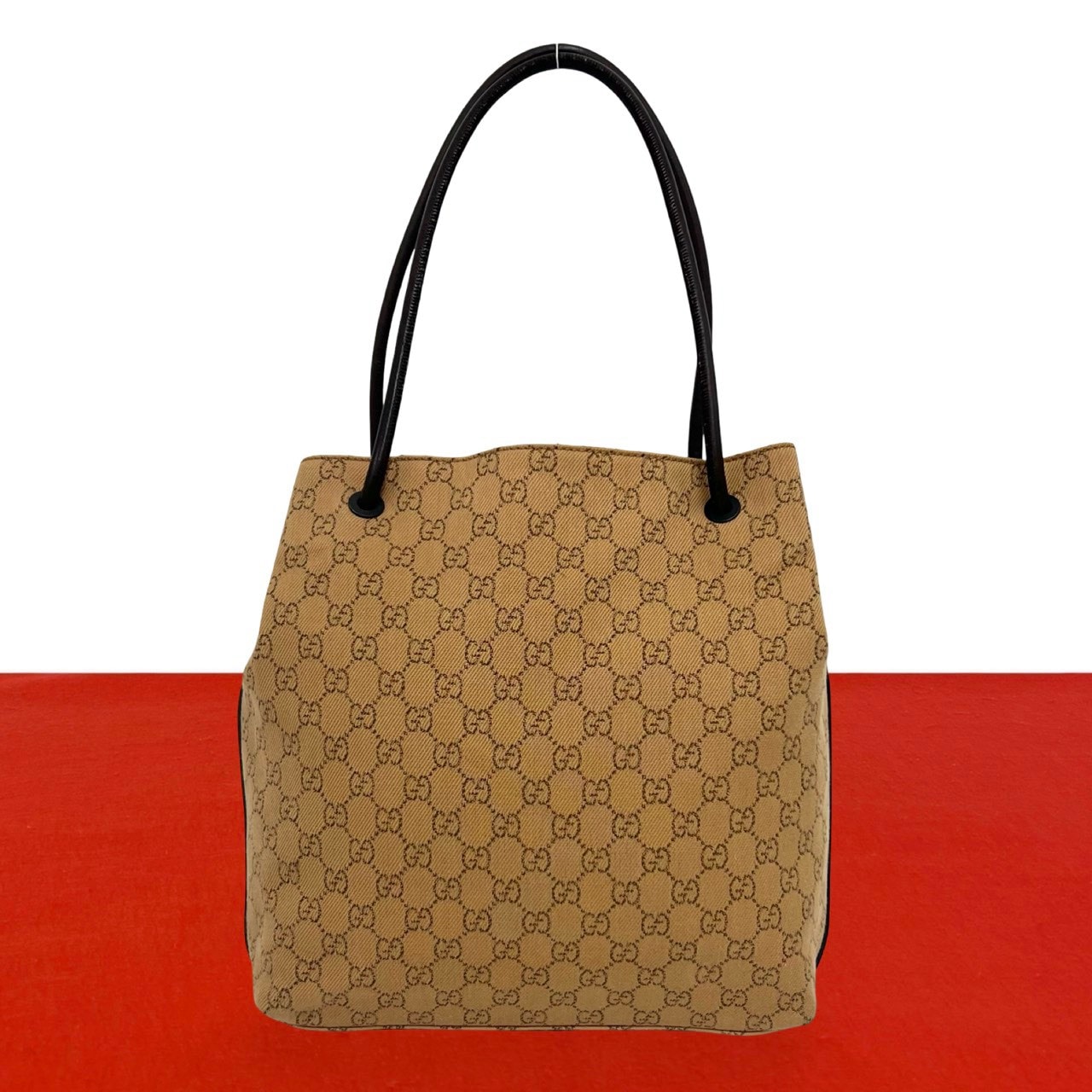 GUCCI グッチ GG 柄 ロゴ キャンバス レザー トートバッグ ベージュ
60927
