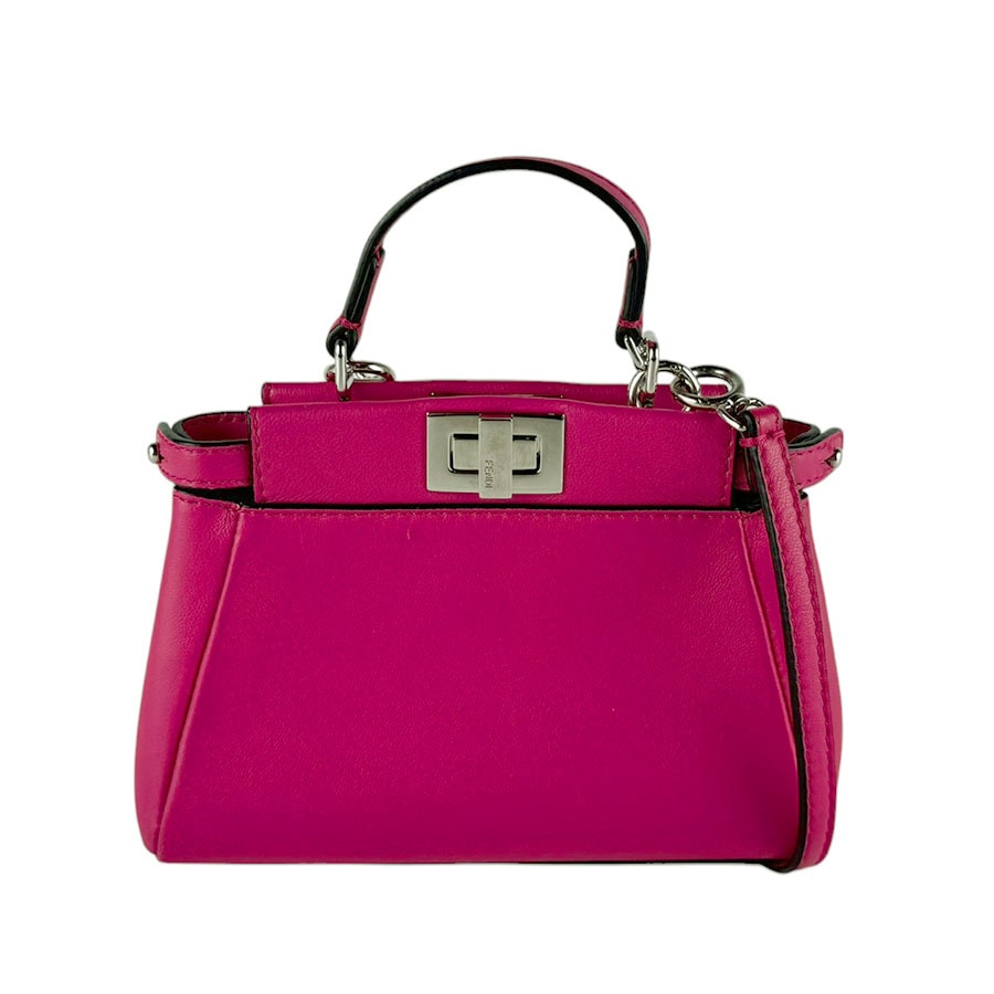 フェンディ FENDI ショルダーバッグ マイクロ ピーカブー レザー ピンク レディース 8M0355-K47【中古】 z10642