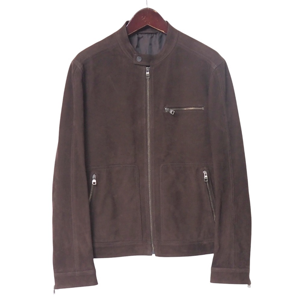Salvatore Ferragamo サルヴァトーレフェラガモ ライダースジャケット サイズ54 シングル レザー ジャケット ジップアップ ブルゾン ブランド古着【中古】20250616/RA5067