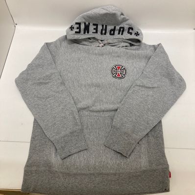 Supreme×Independent プルオーバー パーカー グレー