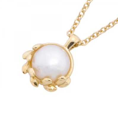 ★最終価格★SALE【6jfb0850】ティファニー ネックレス オリーブリーフ K18YG イエローゴールド パール【中古】レディース