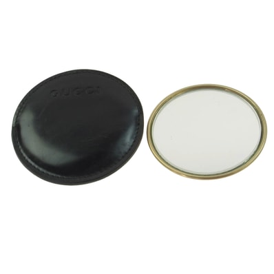 GUCCI グッチ その他アクセサリー コンパクト ミラー 鏡 ブラック系【中古】