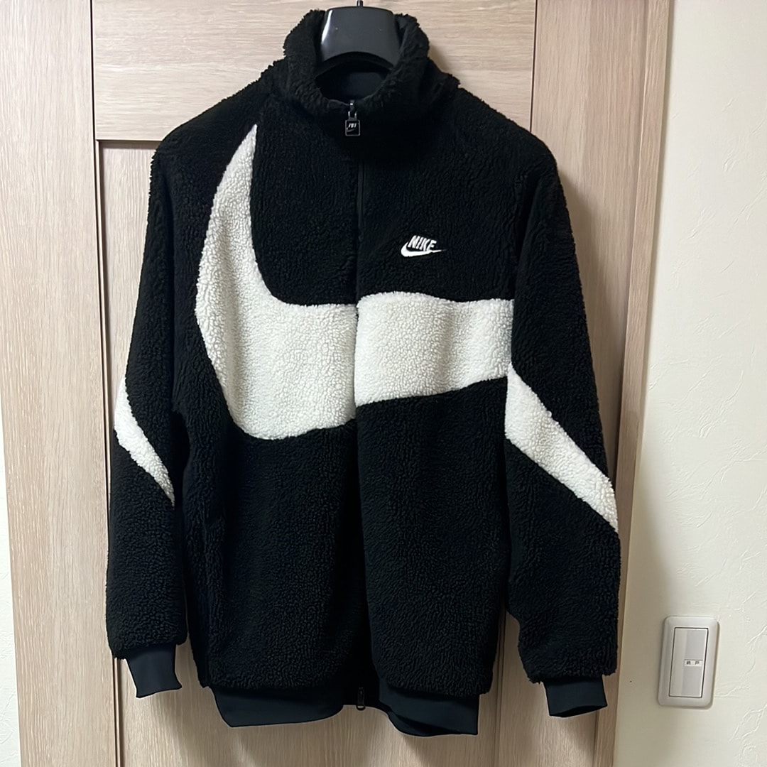 Nike Big Swoosh Reversible Boa Jacket "Black Sail"