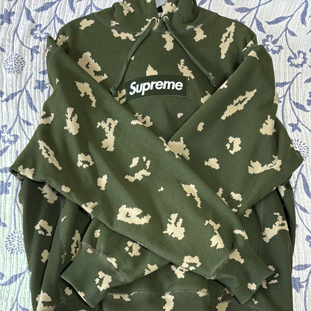 Supreme Box Logo Hooded Sweatshirt "Olive Russian Camo" (21FW)