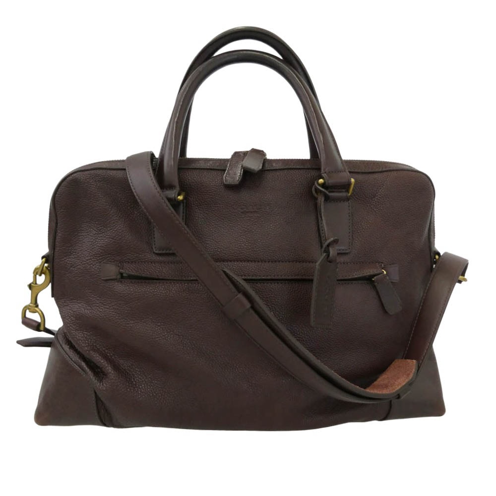 COACH コーチ 70476 2WAY レザー ブリーフケース ビジネスバッグ ブラウン系【中古】