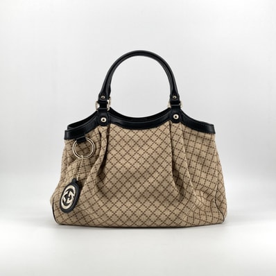GUCCI(グッチ) スーキー ディアマンテ レザー 211944 トートバッグ ベージュ