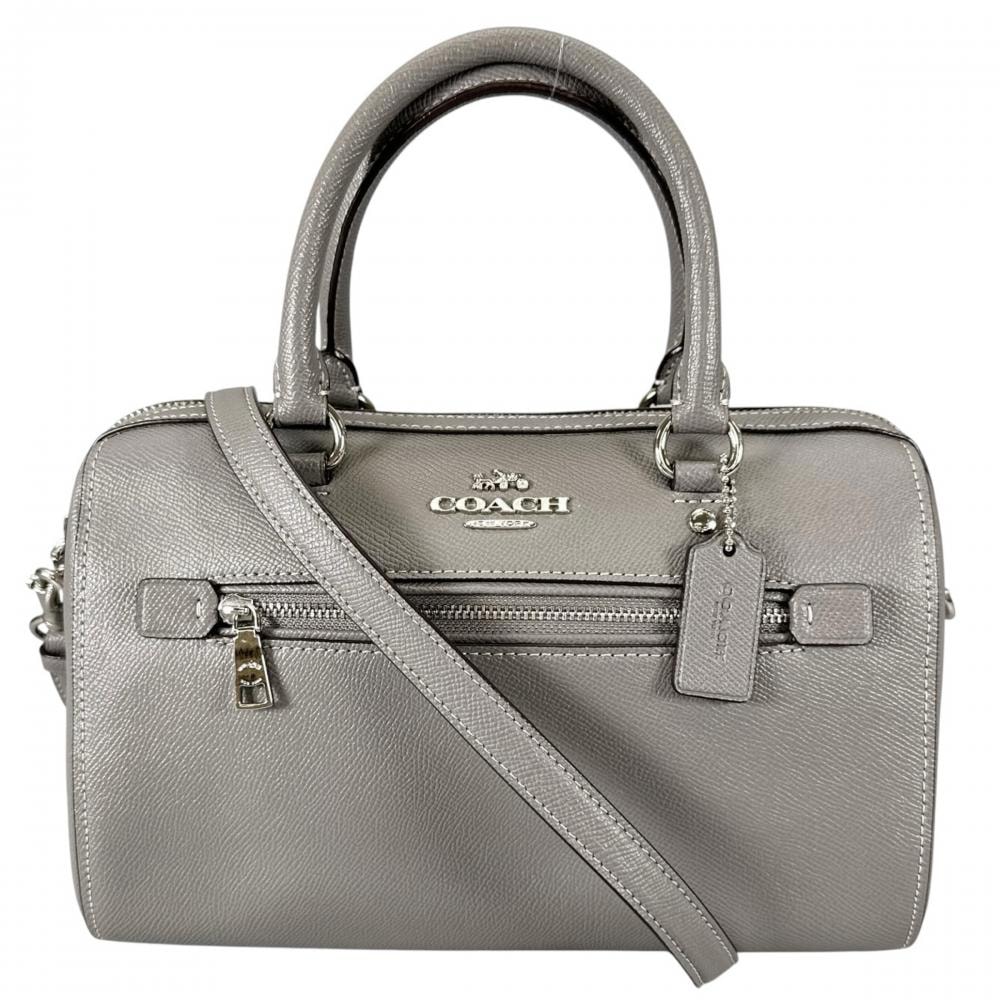 COACH コーチ ハンドバッグ ローアンサッチェル 2WAY ミニボストン 斜め掛け F79946 レザー    グレー シルバー金具 レディース【中古品】