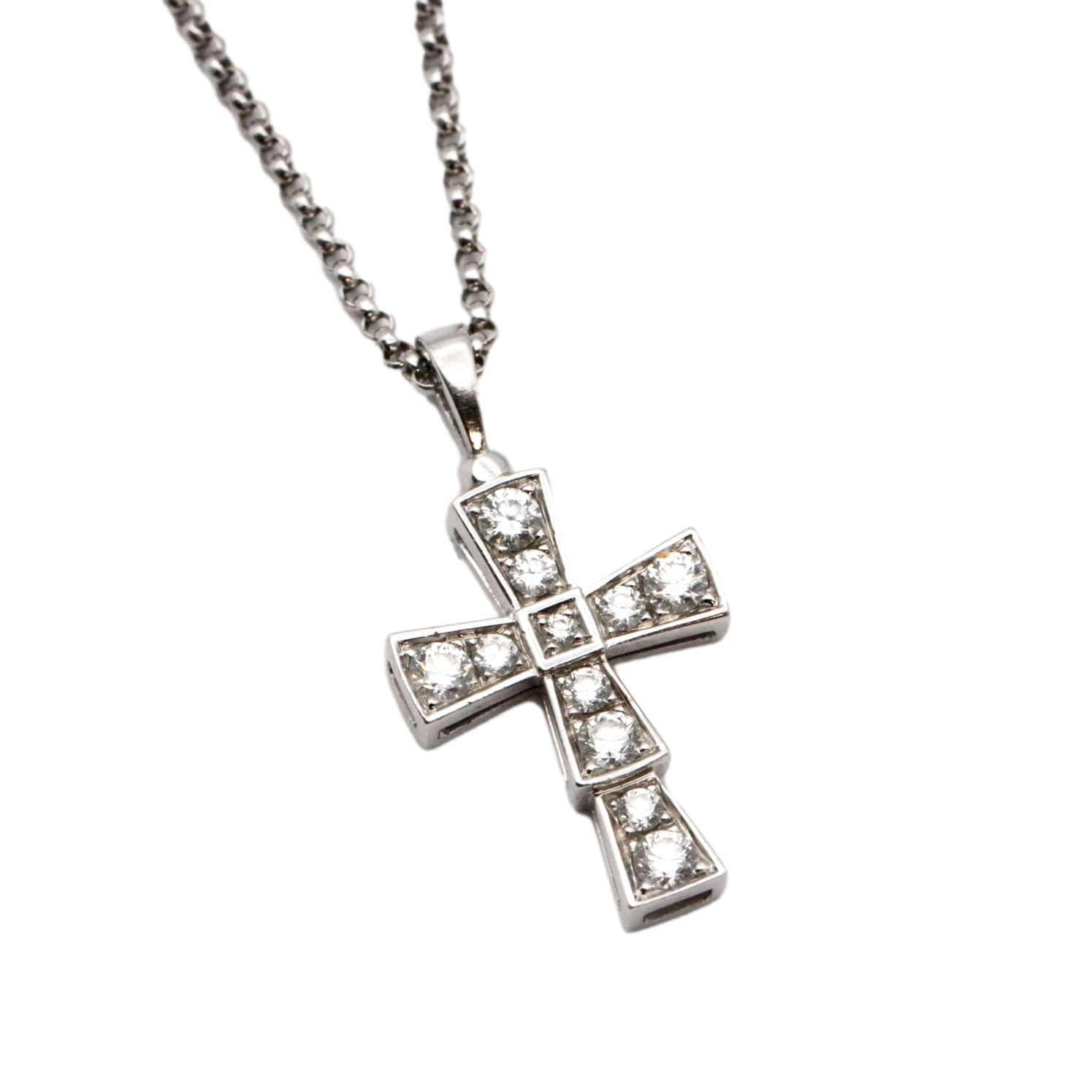 ブルガリ セルペンティクロス ネックレス ダイヤモンド K18WG ホワイトゴールド レディース ペンダント ジュエリー BVLGARI