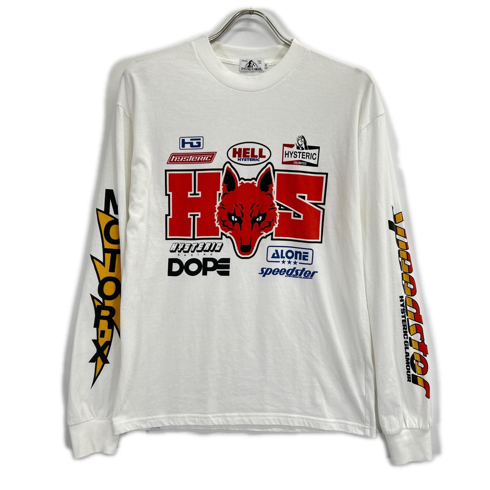 ヒステリックグラマー ホワイト グラフィックプリント 長袖Tシャツ S