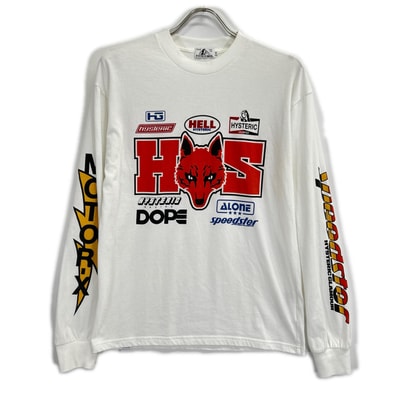 ヒステリックグラマー ホワイト グラフィックプリント 長袖Tシャツ S