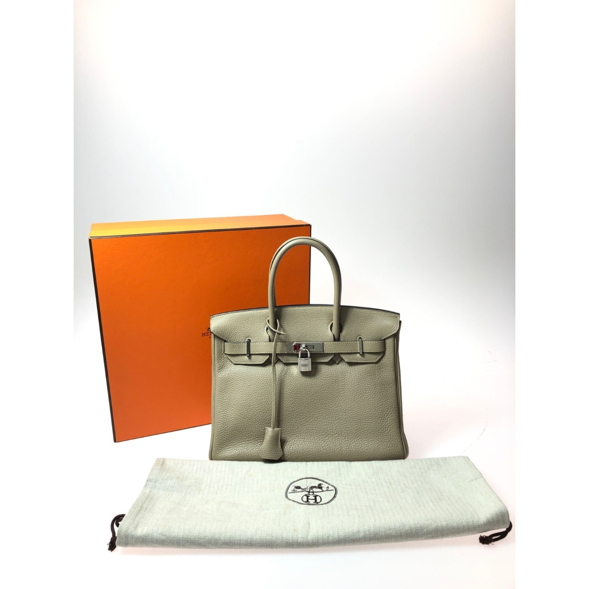 ▼▼HERMES エルメス ハンドバッグ バーキン30 104E/□K/2019年製 シルバー金具 クロシェット・カデナ・鍵有 トゥルティエールグレー