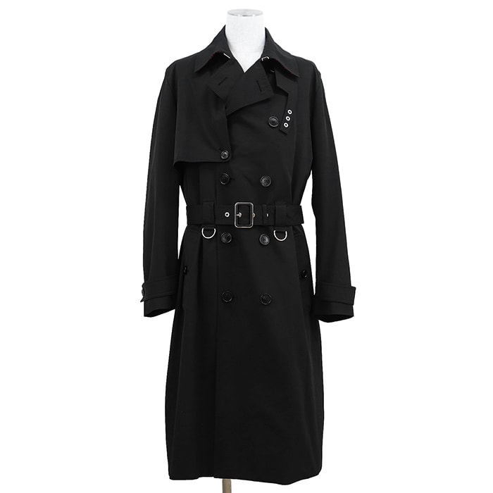 Dior ディオール トレンチコート サイズ 50 メンズ ウエストベルト ダブルブレスト ギンガムチェック襟 アウター ガーメント/ハンガー付属 ブラック レッド 黒 赤 イタリア製