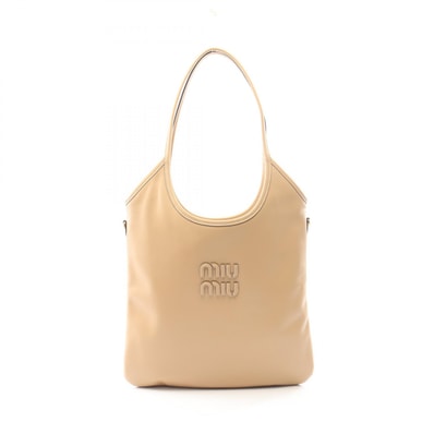 ミュウ ミュウ Miu Miu IVY アイビー トートバッグ バッグ レザー レディース ベージュ系 5BG2312CRWF0036 【新品】