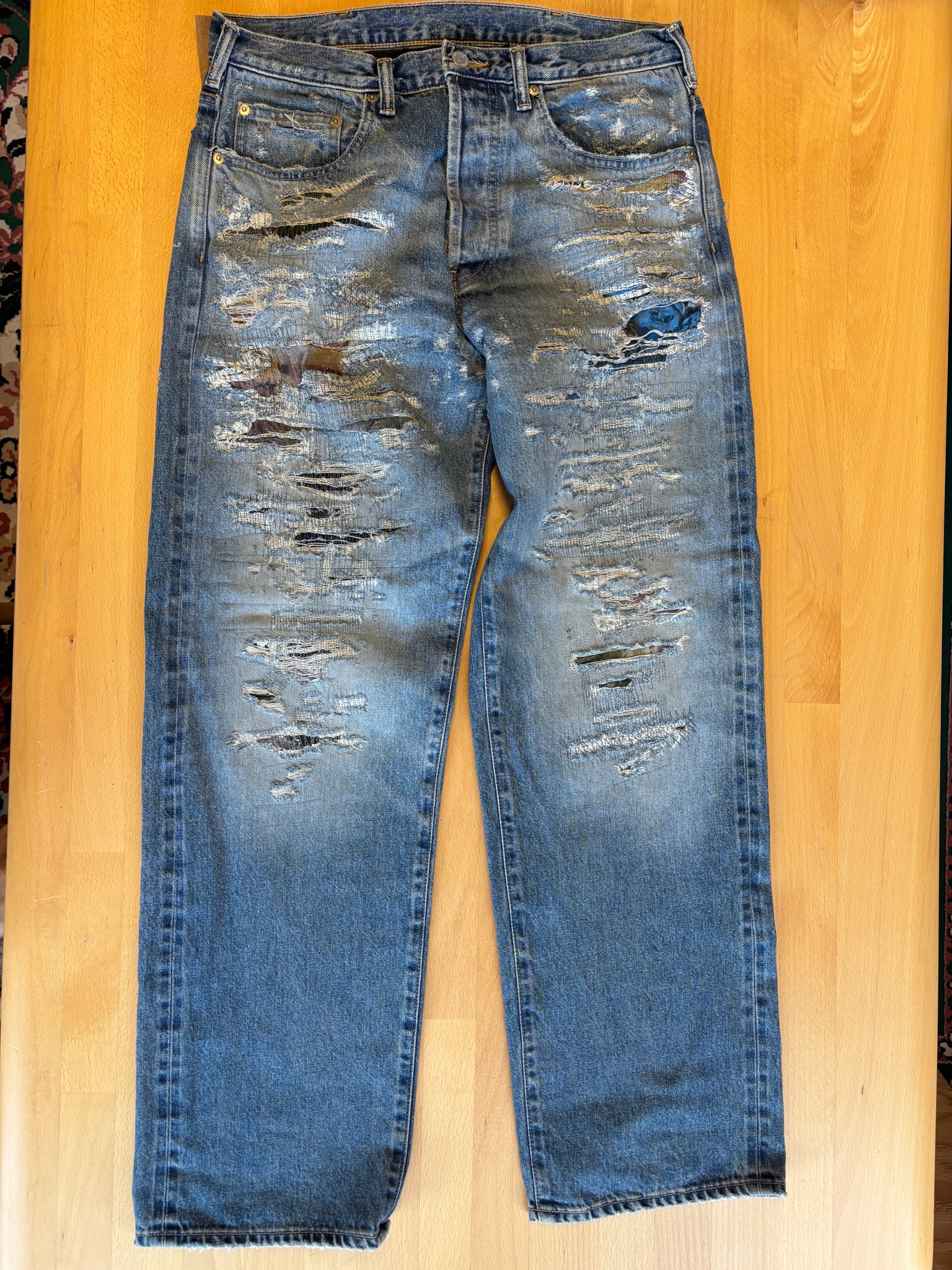 Supreme x MM6 Maison Margiela Distressed Loose Fit Selvedge Jean "Indigo"