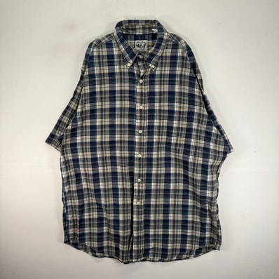 古着 ブルックスブラザーズ Brooks Brothers 半袖シャツ ボタンダウン L ネイビー系 チェック メンズ