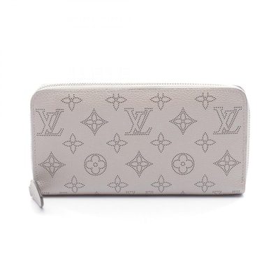 ルイ・ヴィトン LOUIS VUITTON ジッピーウォレット ラウンド財布 財布 レザー モノグラム・マヒナ レディース グレー系 メタリック M81642 【中古】