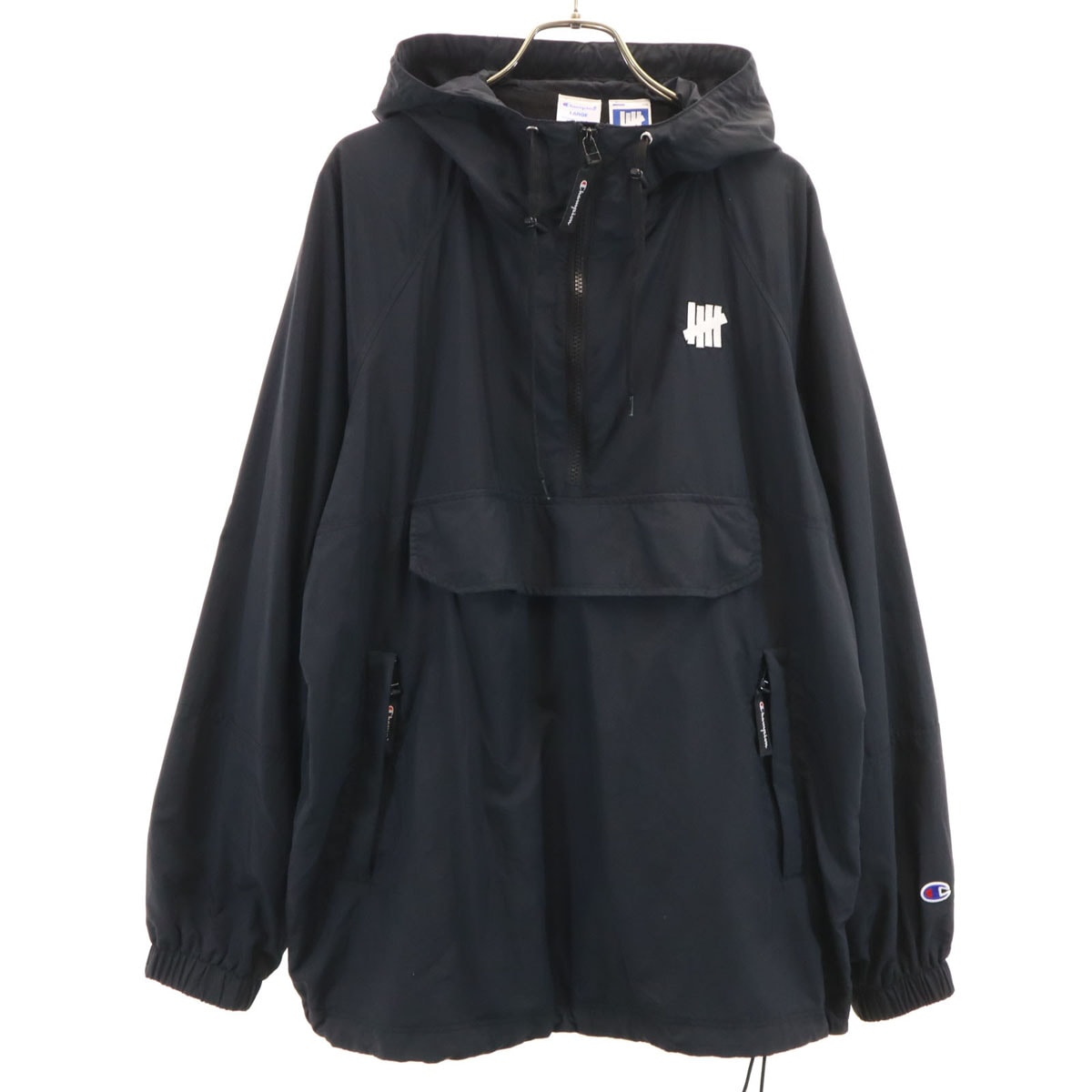 Champion チャンピオン UNDEFEATED アンディフィーテッド コラボ アノラックパーカー L ブラック