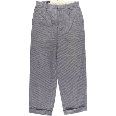 古着 ラルフローレン Ralph Lauren POLO by Ralph Lauren チェック柄 千鳥格子柄 ワンタック コットン スラックスパンツ メンズw31相当/eaa534473