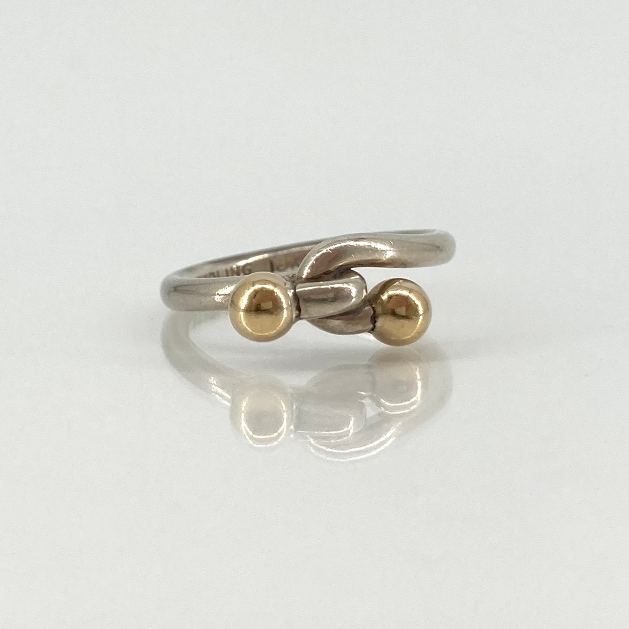 TIFFANY&Co.(ティファニー) フック アイ ラブノット Ag925/750 コンビネーション #7.5号 リング・指輪 2.39g シルバー×ゴールド