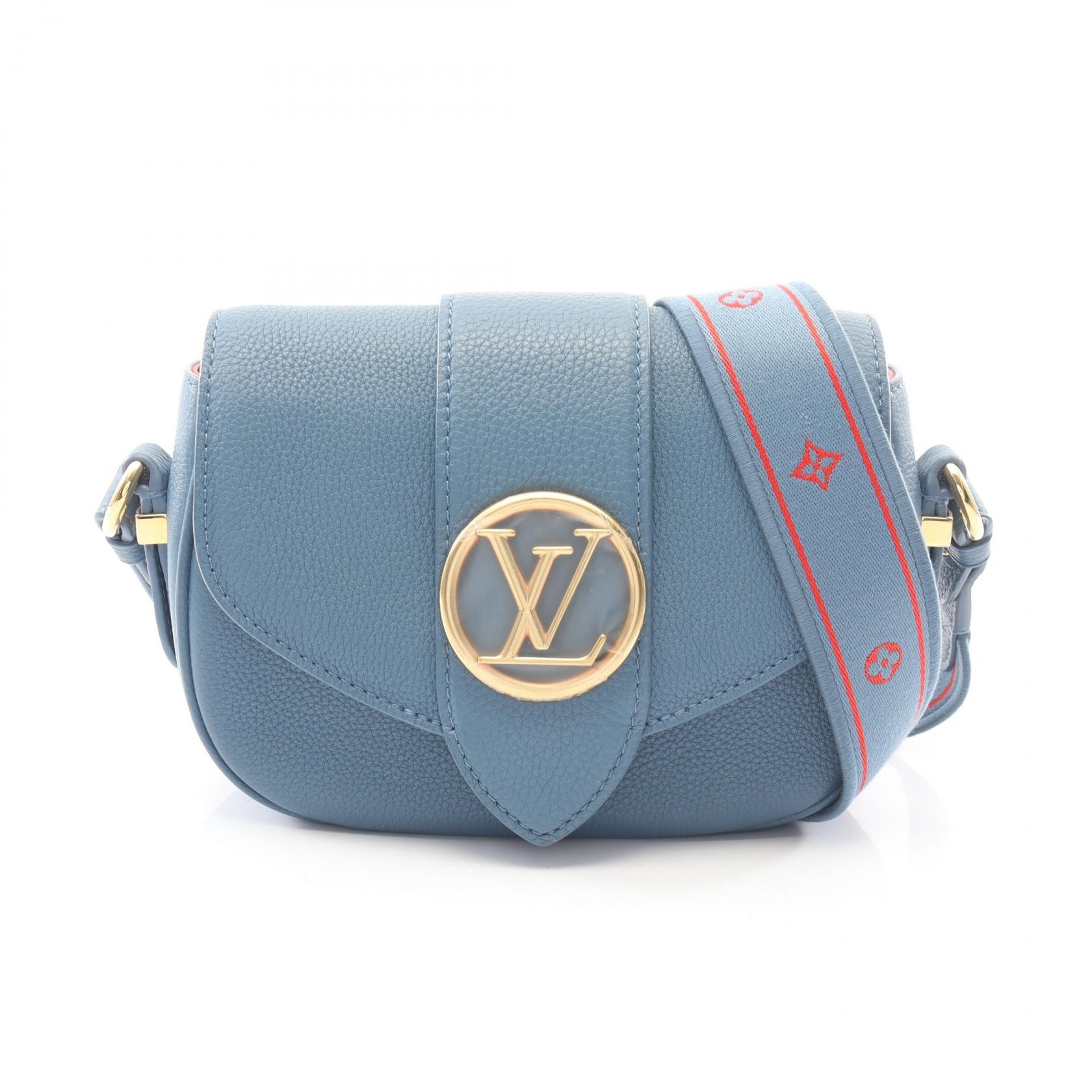 ルイ・ヴィトン LOUIS VUITTON LV PONT 9 LVポンヌフ ソフトPM ショルダーバッグ バッグ レザー レディース ブルー系 M58964 【中古】