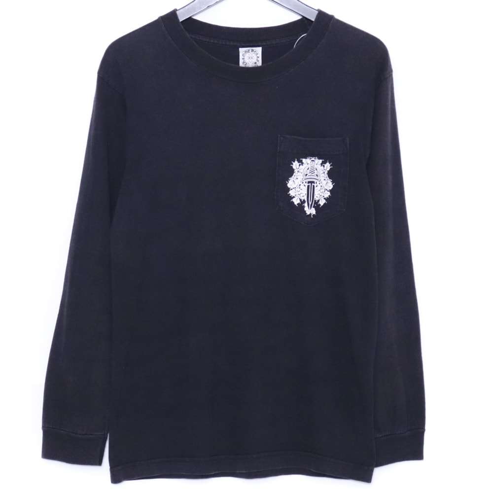 CHROME HEARTS オールド ネックロゴ フローラルクロス ロングスリーブTシャツ
