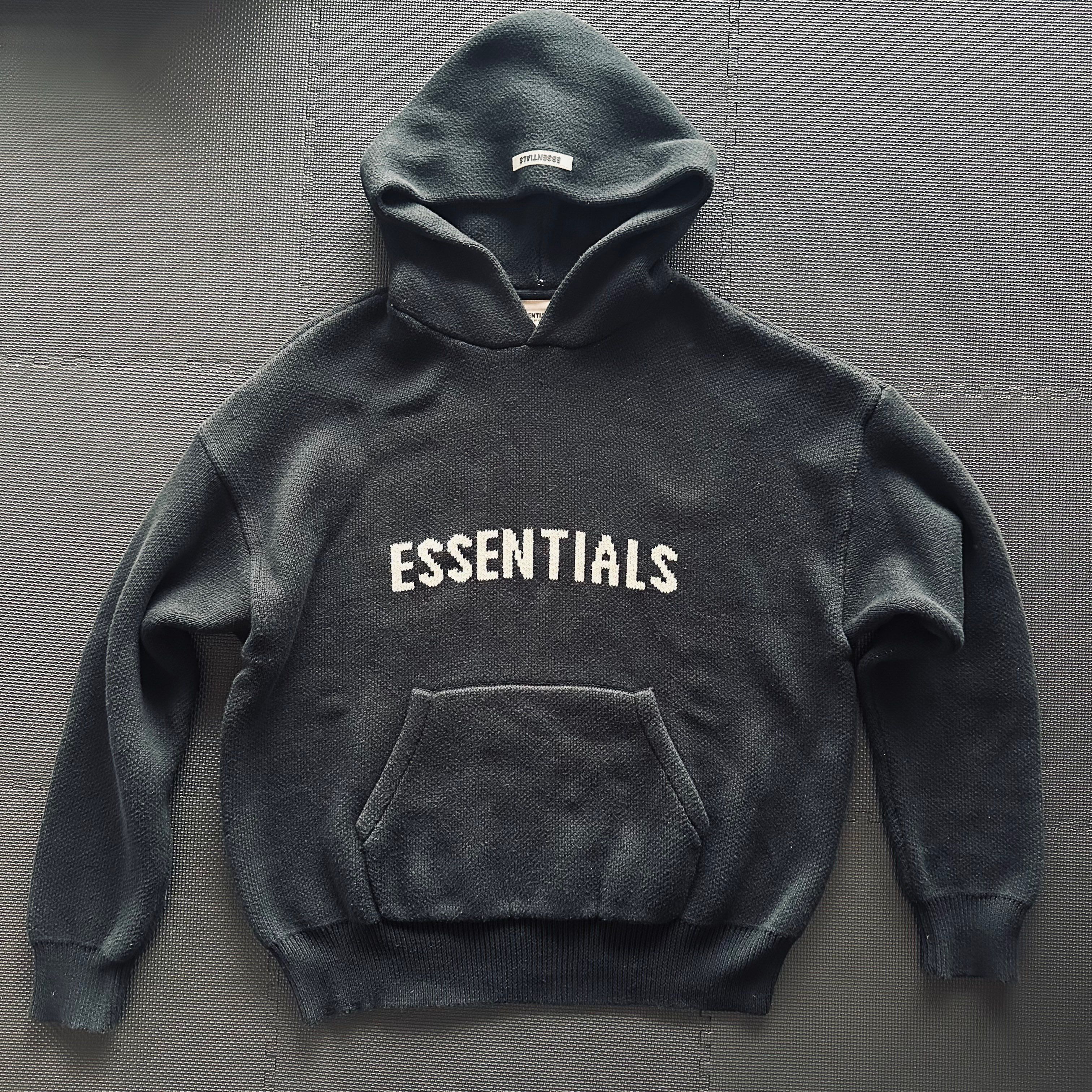 FEAR OF GOD ESSENTIALS Knit Hoodie "Black"