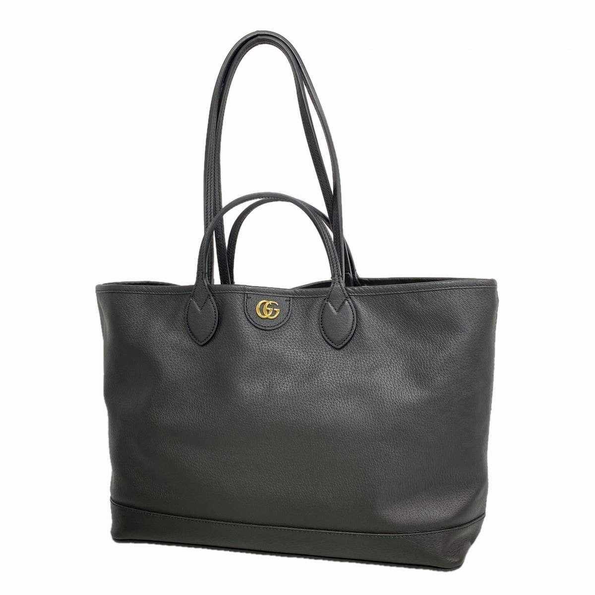 【6gd4647-k】グッチ トートバッグ GGマーモント 739730 レザー ブラック ゴールド金具 2wayバッグ【中古】レディース