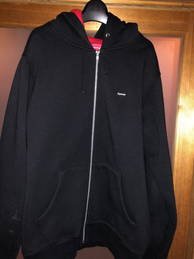 Supreme Small Box Zip Up Hooded Sweatshirt "Black"